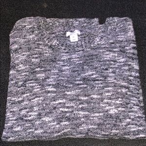 Black and White Speckled Long Sleeve Sweater